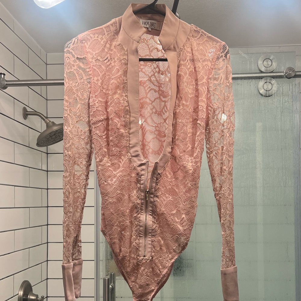 Pink Lace body suit form